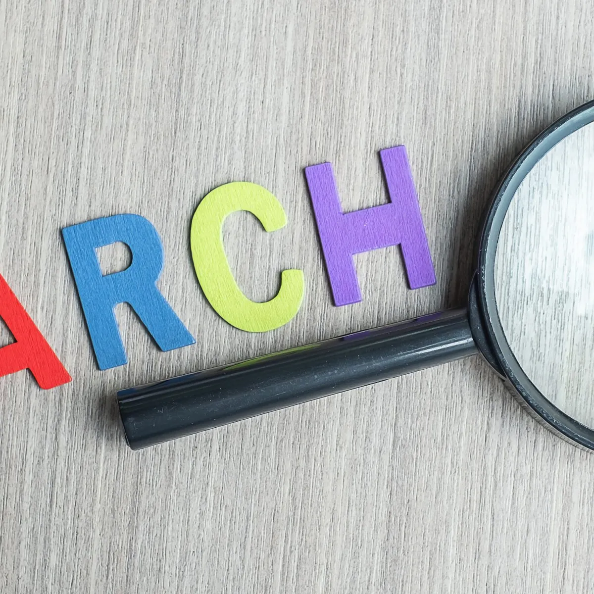 SEO search optimization with magnifying glass